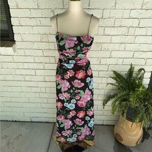 Dee Elly Floral Spaghetti Strap Open Back Dress